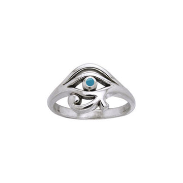 Eye of Horus Silver Ring with Gem TRI995 - Jewelry